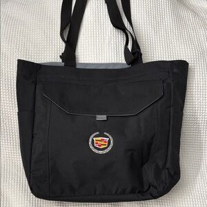 Black Nylon Leed’s Cadillac Logo Tote Bag - 3x14x15